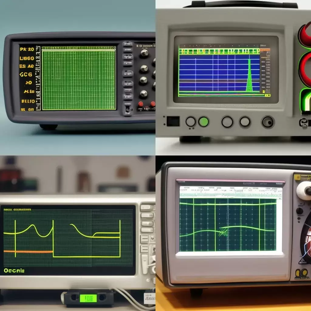 Oscilloscopes with signals present.